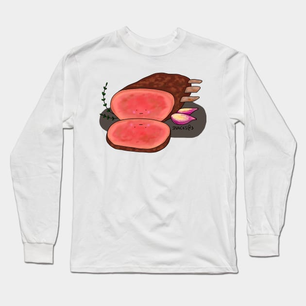 Classic Roast Beef with Bones Long Sleeve T-Shirt by Snacks At 3